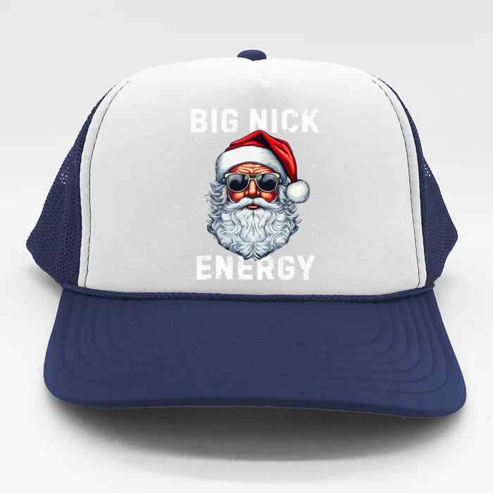 Funny Santa Big Nick Energy Santa Face Merry Christmas Trucker Hat