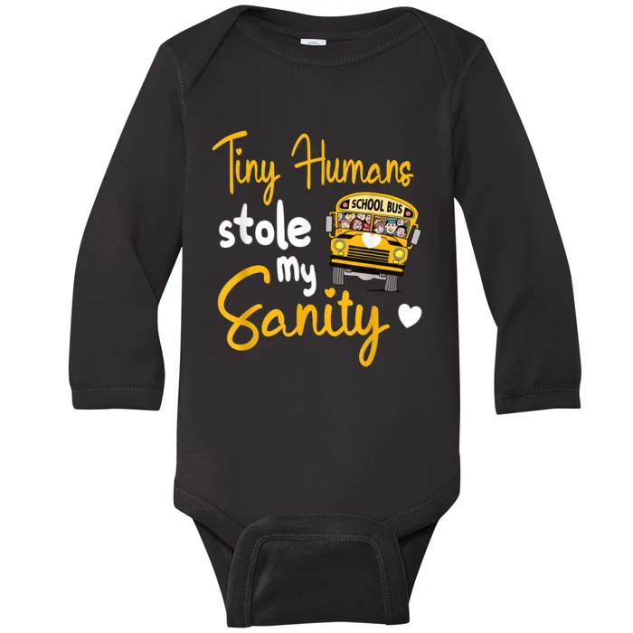 Funny School Bus Driving School Bus Driver Baby Long Sleeve Bodysuit