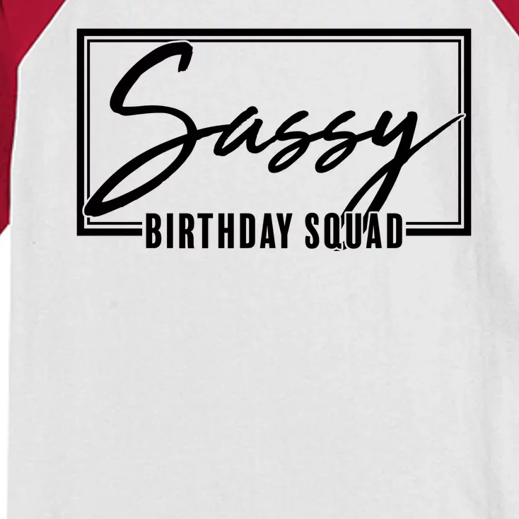 Funny Sassy Birthday Squad Matching Group Shirts Kids Colorblock Raglan Jersey