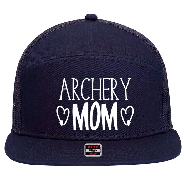 Funny Sarcastic Bow Hunter Archer Gift Archery Mom Gift 7 Panel Mesh Trucker Snapback Hat