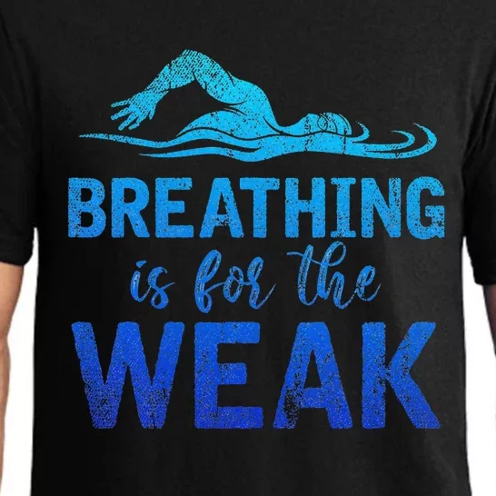 Funny Swimmer Breathing Is For The Weak Sports Swimming Pajama Set