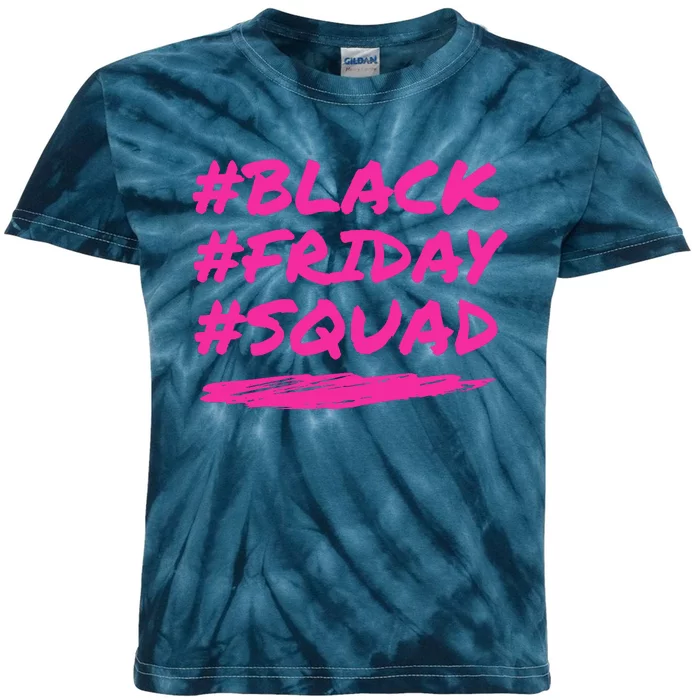 Friday Squad Black Retro Groovy Hippie Shopping Team Kids Tie-Dye T-Shirt