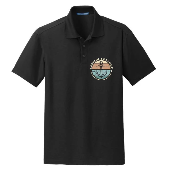 Funny Sailing Boating Sailor Boat Captain Awesome Dry Zone Grid Performance Polo