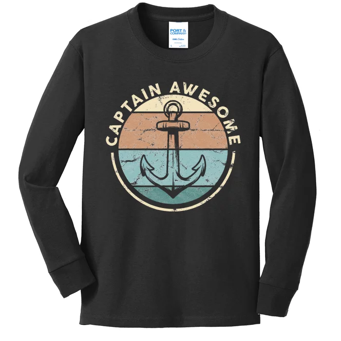 Funny Sailing Boating Sailor Boat Captain Awesome Kids Long Sleeve Shirt