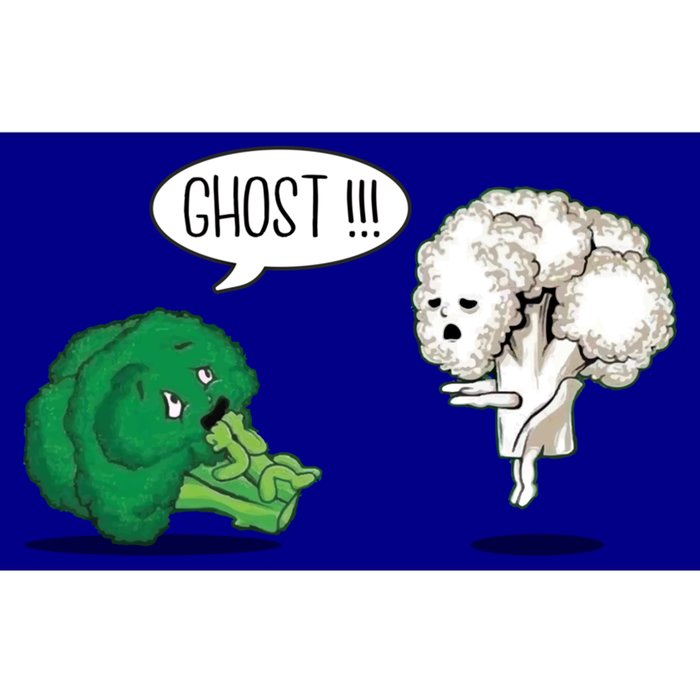 Funny Scared Broccoli By Ghost Cauliflower Funny Vegetarian Gift Bumper Sticker