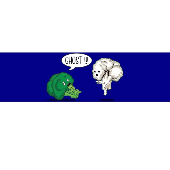 Funny Scared Broccoli By Ghost Cauliflower Funny Vegetarian Gift Bumper Sticker