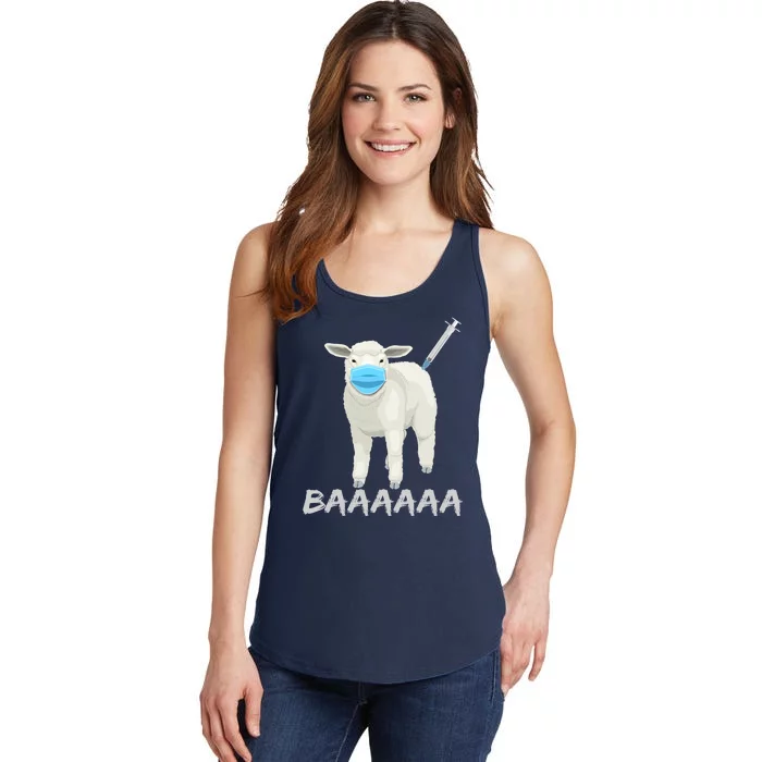 Funny Sheeep Baaaa Sheeple Anti Vaccine And Mask Ladies Essential Tank