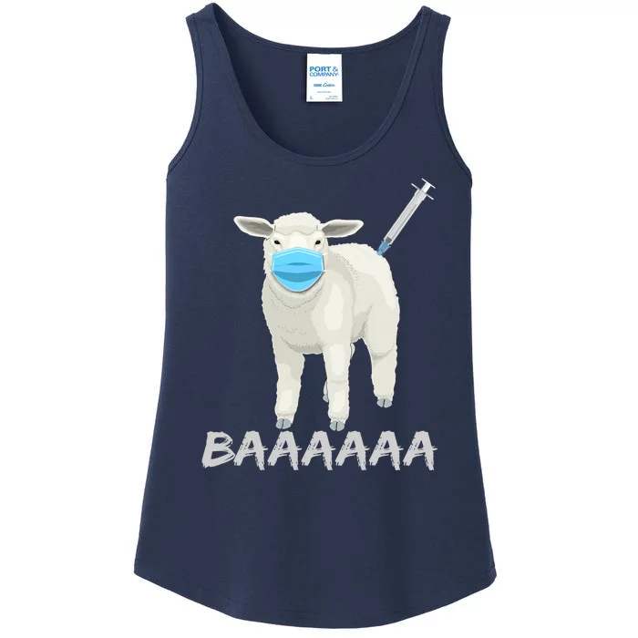 Funny Sheeep Baaaa Sheeple Anti Vaccine And Mask Ladies Essential Tank