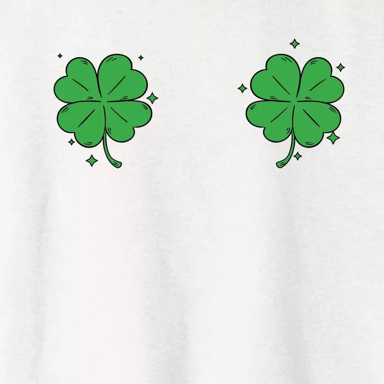 Funny Shamrock Breast St Patricks Day Women's Crop Top Tee