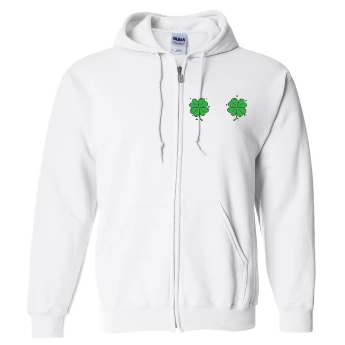 Funny Shamrock Breast St Patricks Day Full Zip Hoodie