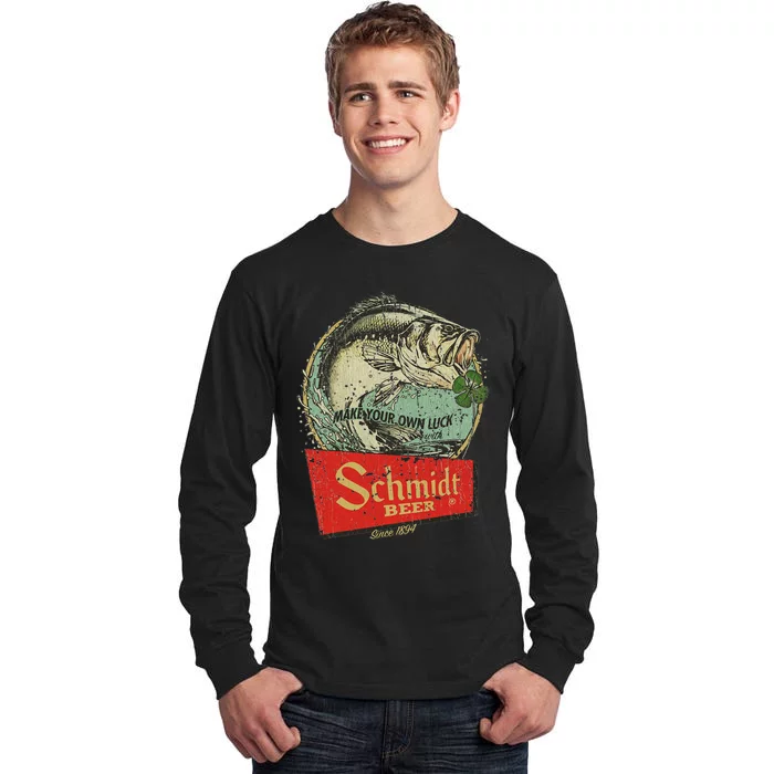 Fishing Schmidt Beer Make Your Own Luck 1894 Vintage Tall Long Sleeve T-Shirt