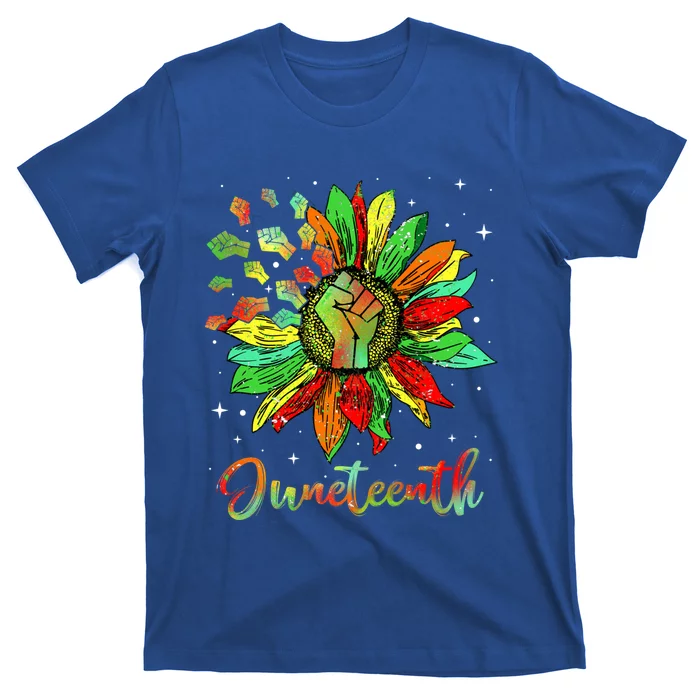 Freedom Sunflower Black History African American Juneteenth Cool Gift T-Shirt