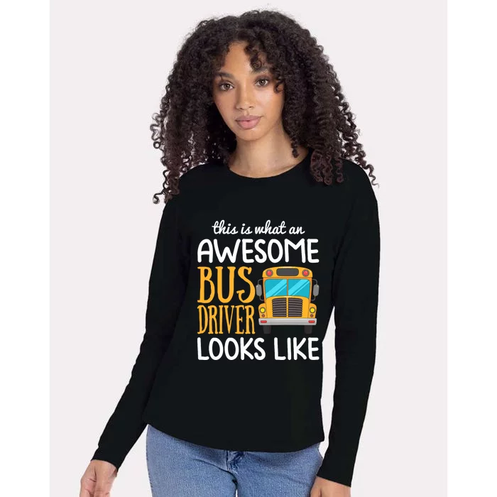 Funny School Bus Driver Gift | Awesome Bus Driver Womens Cotton Relaxed Long Sleeve T-Shirt