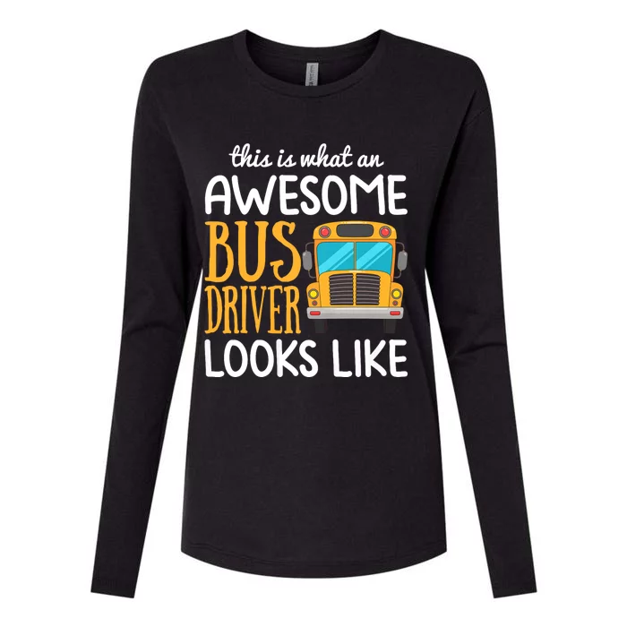 Funny School Bus Driver Gift | Awesome Bus Driver Womens Cotton Relaxed Long Sleeve T-Shirt