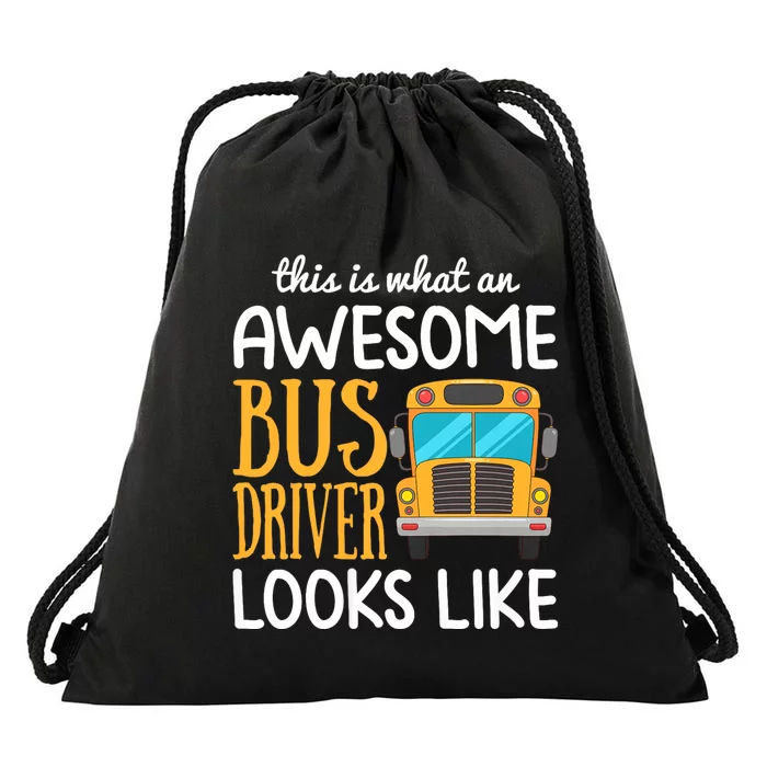 Funny School Bus Driver Gift | Awesome Bus Driver Drawstring Bag