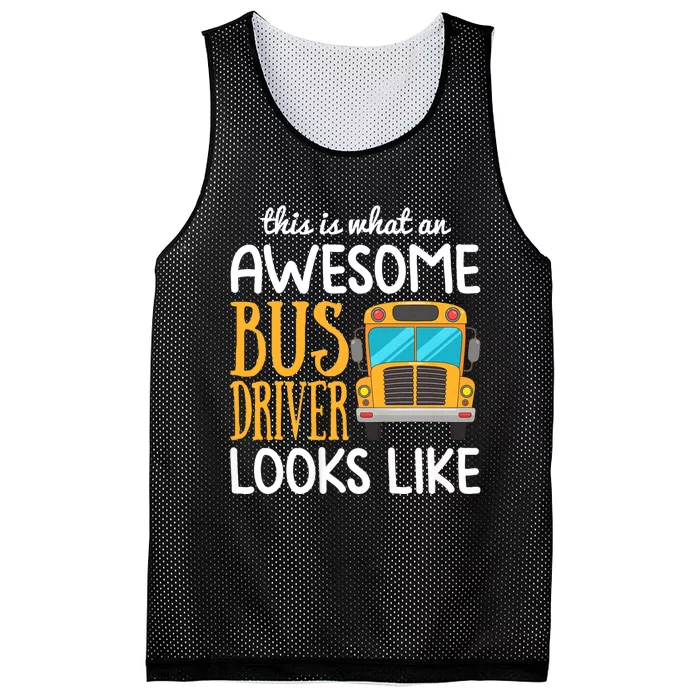 Funny School Bus Driver Gift | Awesome Bus Driver Mesh Reversible Basketball Jersey Tank