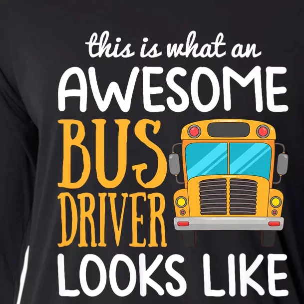 Funny School Bus Driver Gift | Awesome Bus Driver Cooling Performance Long Sleeve Crew