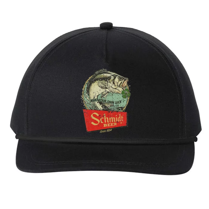 Fishing Schmidt Beer Make Your Own Luck 1894 Vintage Snapback Five-Panel Rope Hat