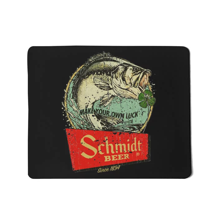 Fishing Schmidt Beer Make Your Own Luck 1894 Vintage Mousepad