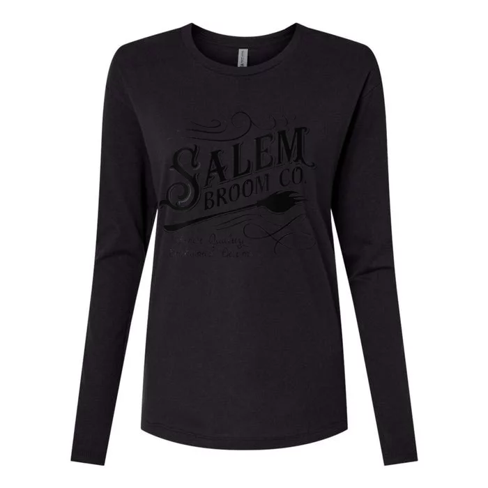 Funny Salem Broom Company Est 1692 Halloween Womens Cotton Relaxed Long Sleeve T-Shirt