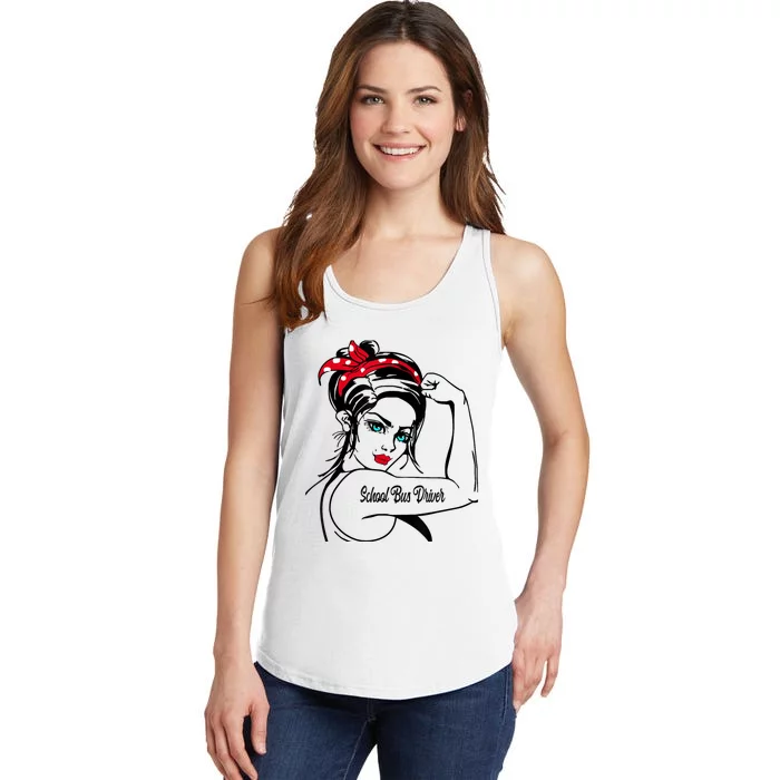 Female School Bus Driver Rosie The Riveter Pin Up Girl Ladies Essential Tank