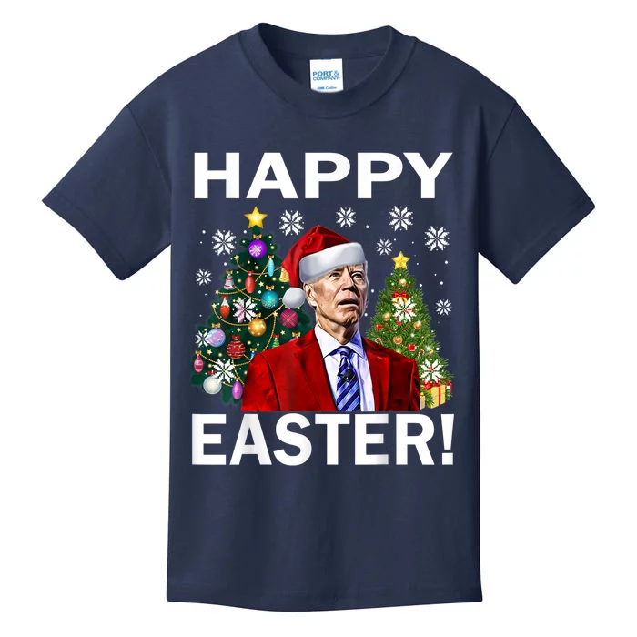 Funny Santa Biden Happy Easter Christmas Kids T-Shirt