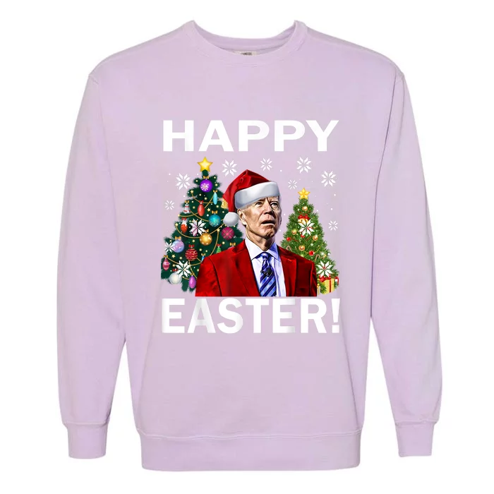 Funny Santa Biden Happy Easter Christmas Garment-Dyed Sweatshirt