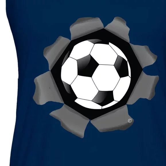 Funny Soccer Ball Burst Ladies Essential Flowy Tank