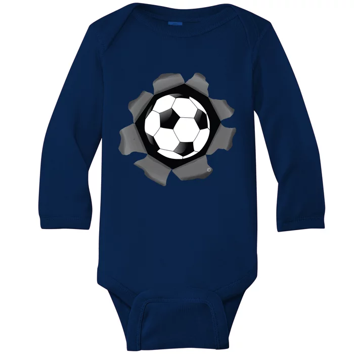 Funny Soccer Ball Burst Baby Long Sleeve Bodysuit