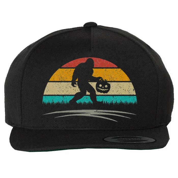 Funny Sasquatch Bigfoot Halloween Costume Gifts Retro Wool Snapback Cap