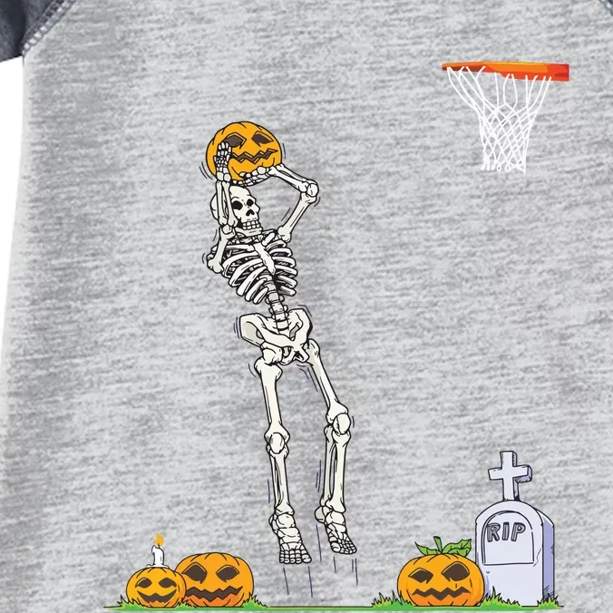 Funny Skeleton Basketball Halloween Pumpkin Infant Baby Jersey Bodysuit