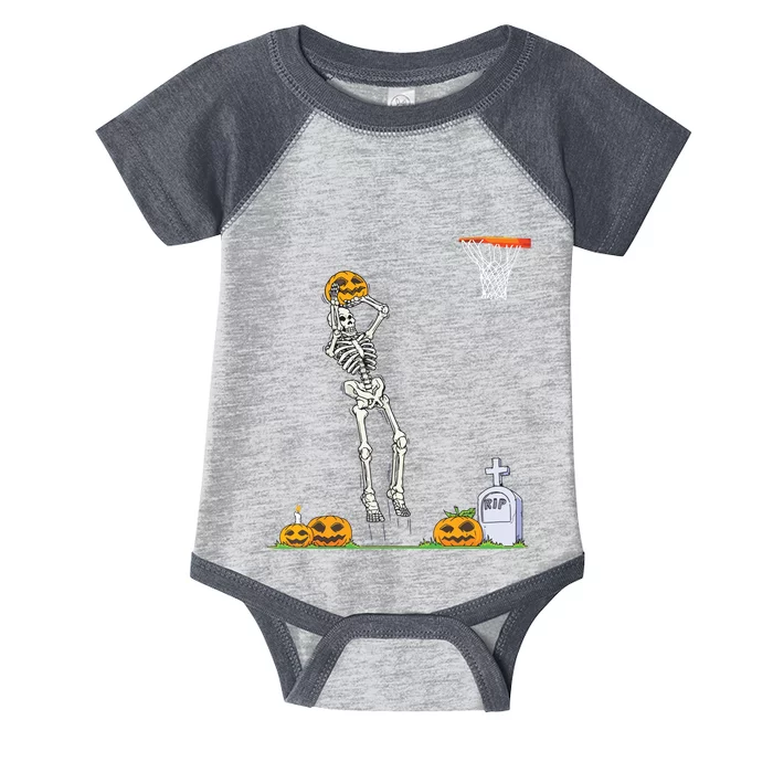 Funny Skeleton Basketball Halloween Pumpkin Infant Baby Jersey Bodysuit