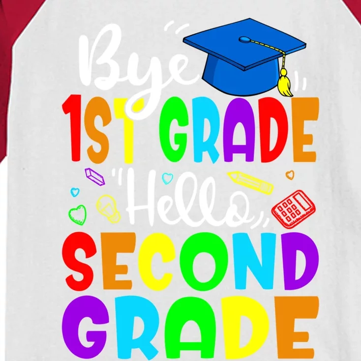 Funny Student Bye 1St Grade Hello Second Grade Cute Gift Kids Colorblock Raglan Jersey