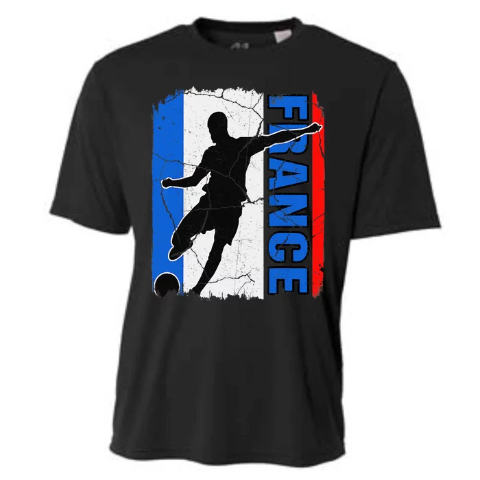 France Soccer Ball French Flag Sports Coach Player Team Cooling Performance Crew T-Shirt