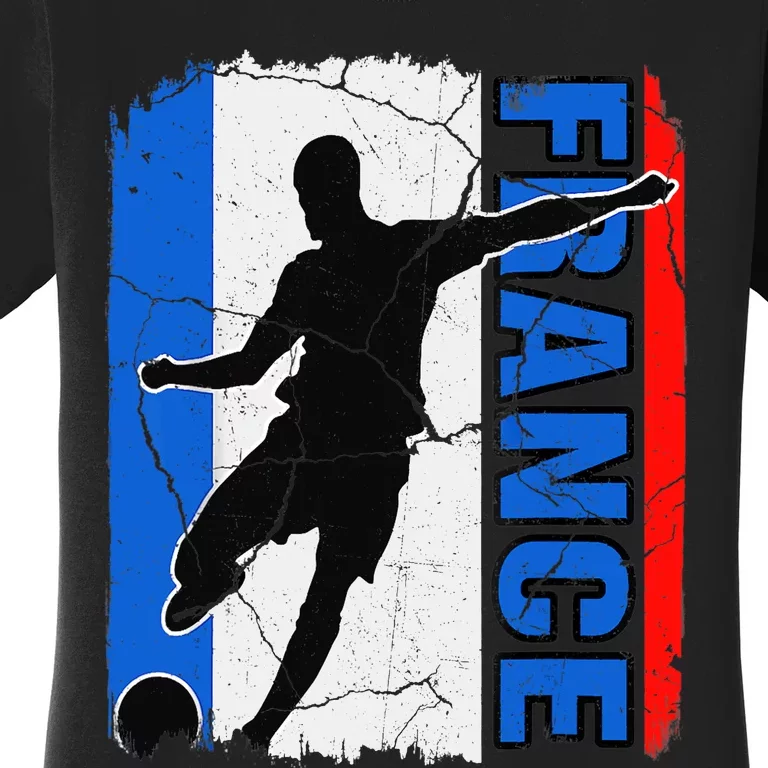 France Soccer Ball French Flag Sports Coach Player Team Women's T-Shirt