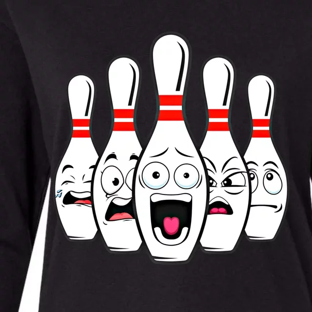 Funny Scared Bowling Pin For Bowlers Gift Womens Cotton Relaxed Long Sleeve T-Shirt