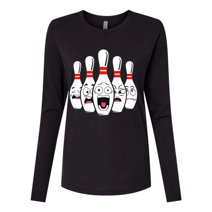 Funny Scared Bowling Pin For Bowlers Gift Womens Cotton Relaxed Long Sleeve T-Shirt