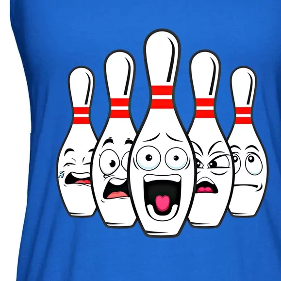 Funny Scared Bowling Pin For Bowlers Gift Ladies Essential Flowy Tank