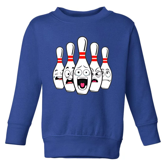 Funny Scared Bowling Pin For Bowlers Gift Toddler Sweatshirt