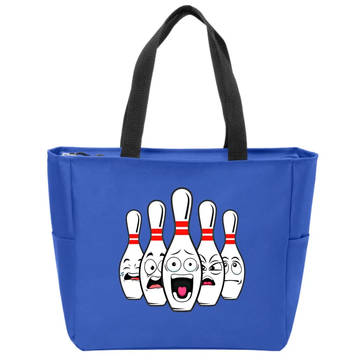 Funny Scared Bowling Pin For Bowlers Gift Zip Tote Bag