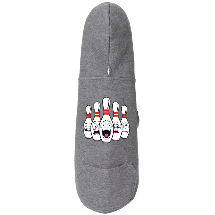 Funny Scared Bowling Pin For Bowlers Gift Doggie 3-End Fleece Hoodie