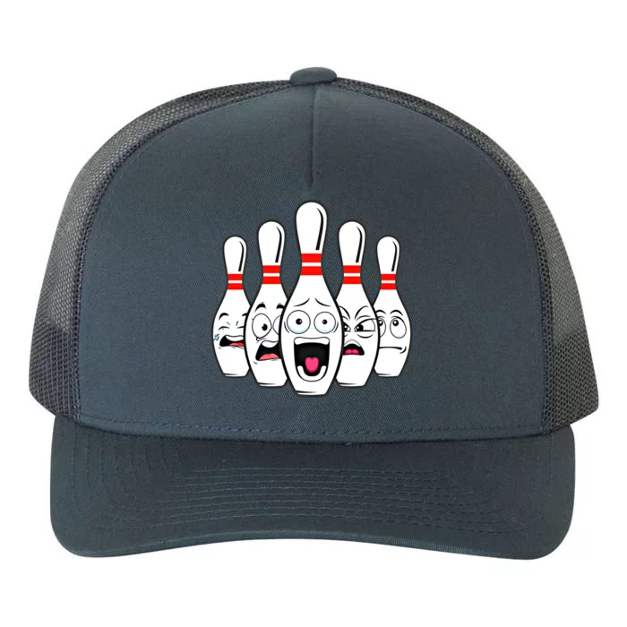 Funny Scared Bowling Pin For Bowlers Gift Yupoong Adult 5-Panel Trucker Hat