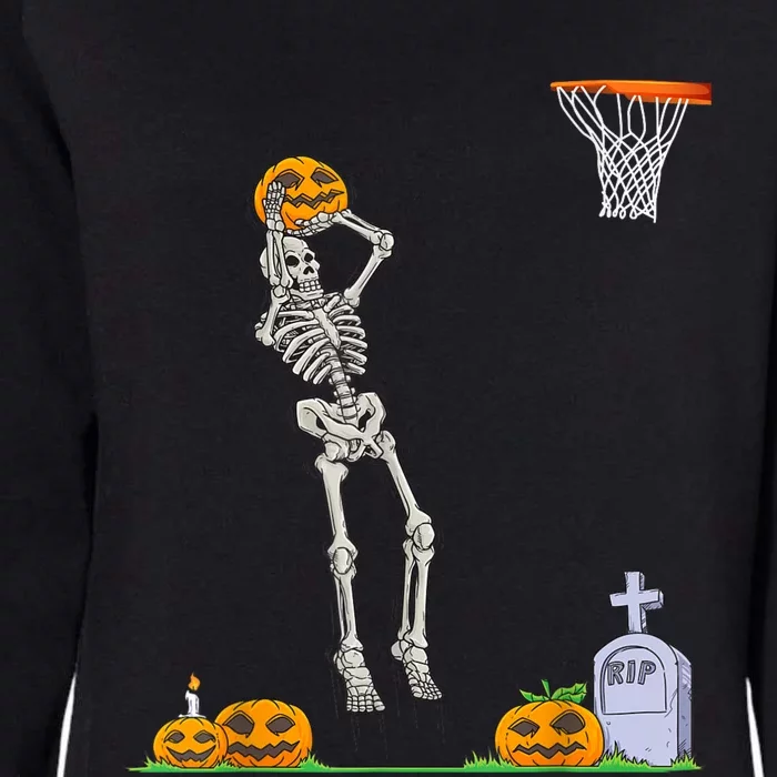 Funny Skeleton Basketball Halloween Pumpkin Womens California Wash Sweatshirt