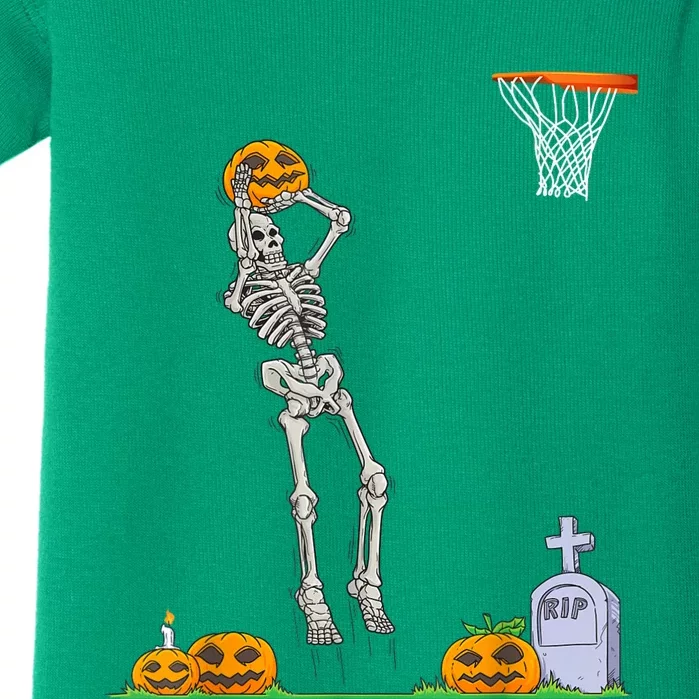 Funny Skeleton Basketball Halloween Pumpkin Baby Bodysuit