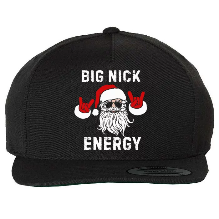 Funny Santa Big Nick Energy Santa Face Merry Christmas Wool Snapback Cap