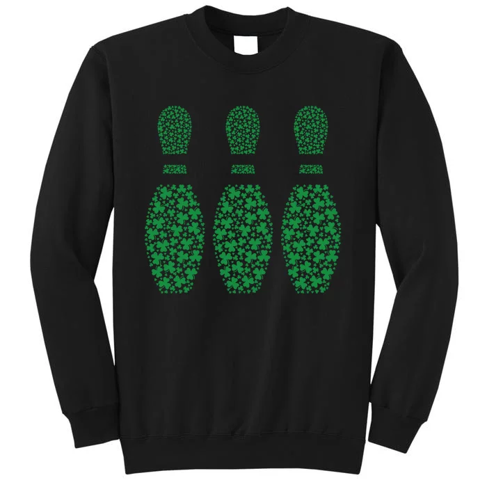 Funny Shamrock Bowling Pins St PatrickS Day Irish Gift Tall Sweatshirt