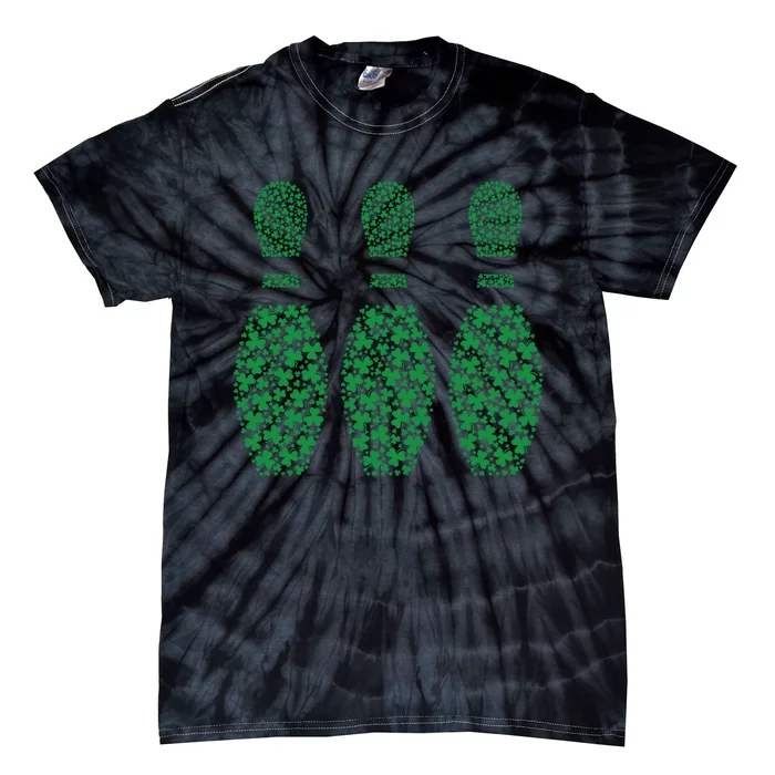 Funny Shamrock Bowling Pins St PatrickS Day Irish Gift Tie-Dye T-Shirt