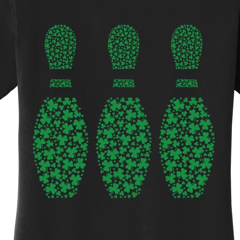 Funny Shamrock Bowling Pins St PatrickS Day Irish Gift Women's T-Shirt