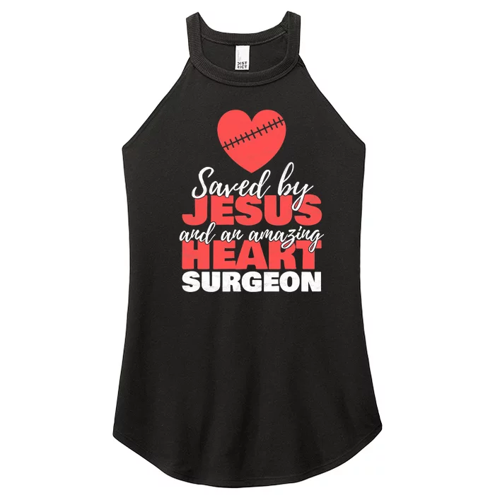 Funny Saved By Jesus Heart Surgeon Surgery Survivor Women’s Perfect Tri Rocker Tank