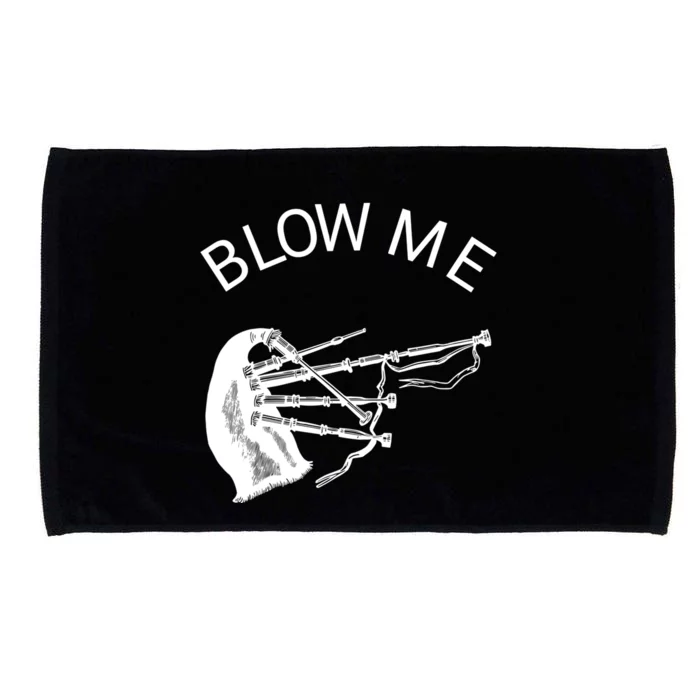 Funny Scottish Bagpipes Sarcastic Cheeky Scots Blow Me Gift Microfiber Hand Towel